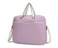Load image into Gallery viewer, (lilac)Rose Vegan Leather Laptop Briefcase by Mia K - BagNook
