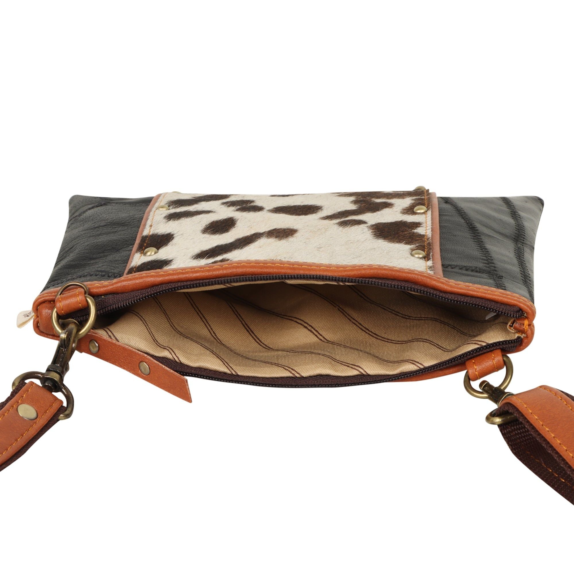 Noa Angled Crossbody Bag - Hairon - Upcycled Leather - BagNook
