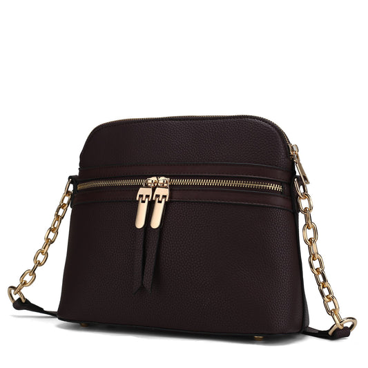 (chocolate)Kelisse Solid Crossbody Vegan Leather by Mia K - BagNook