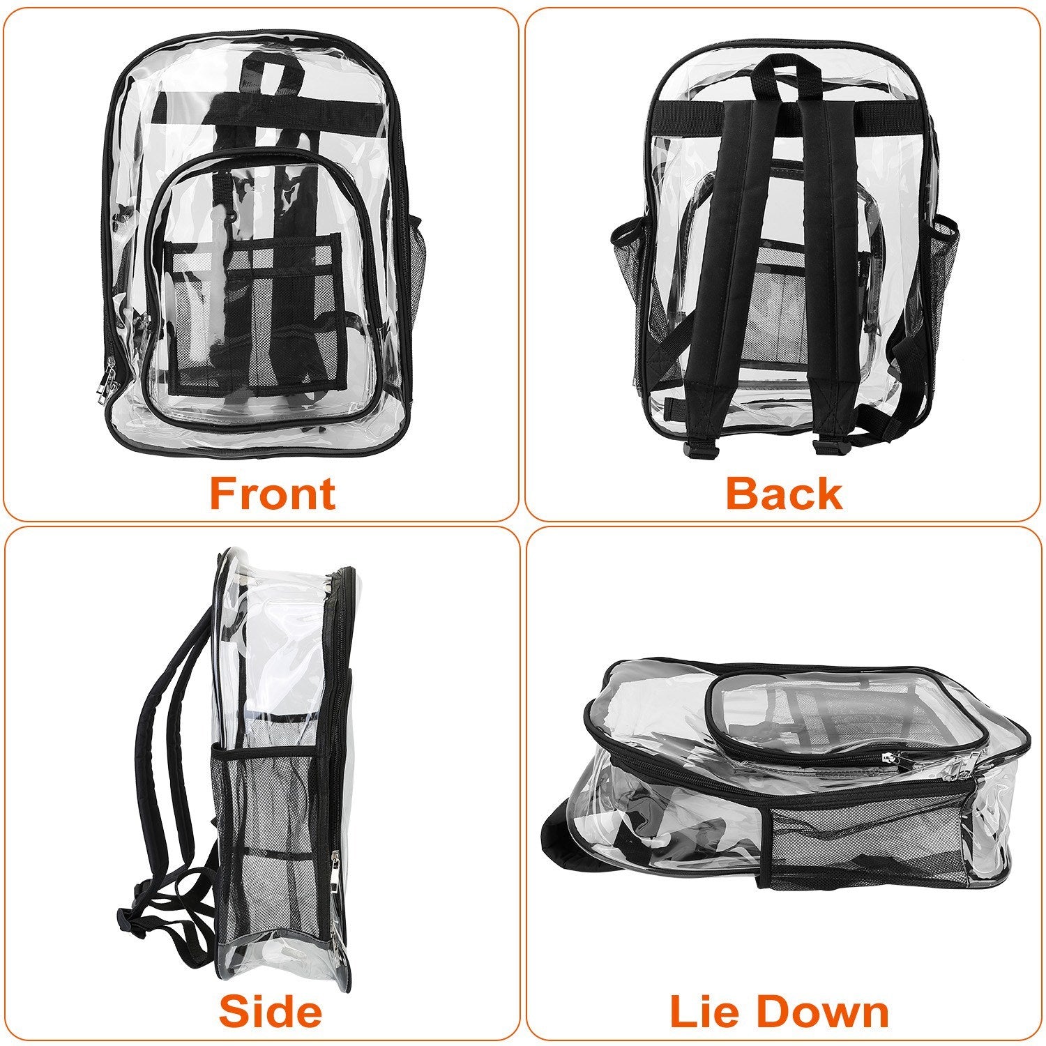 Clear Backpack with Reinforced Strap - BagNook