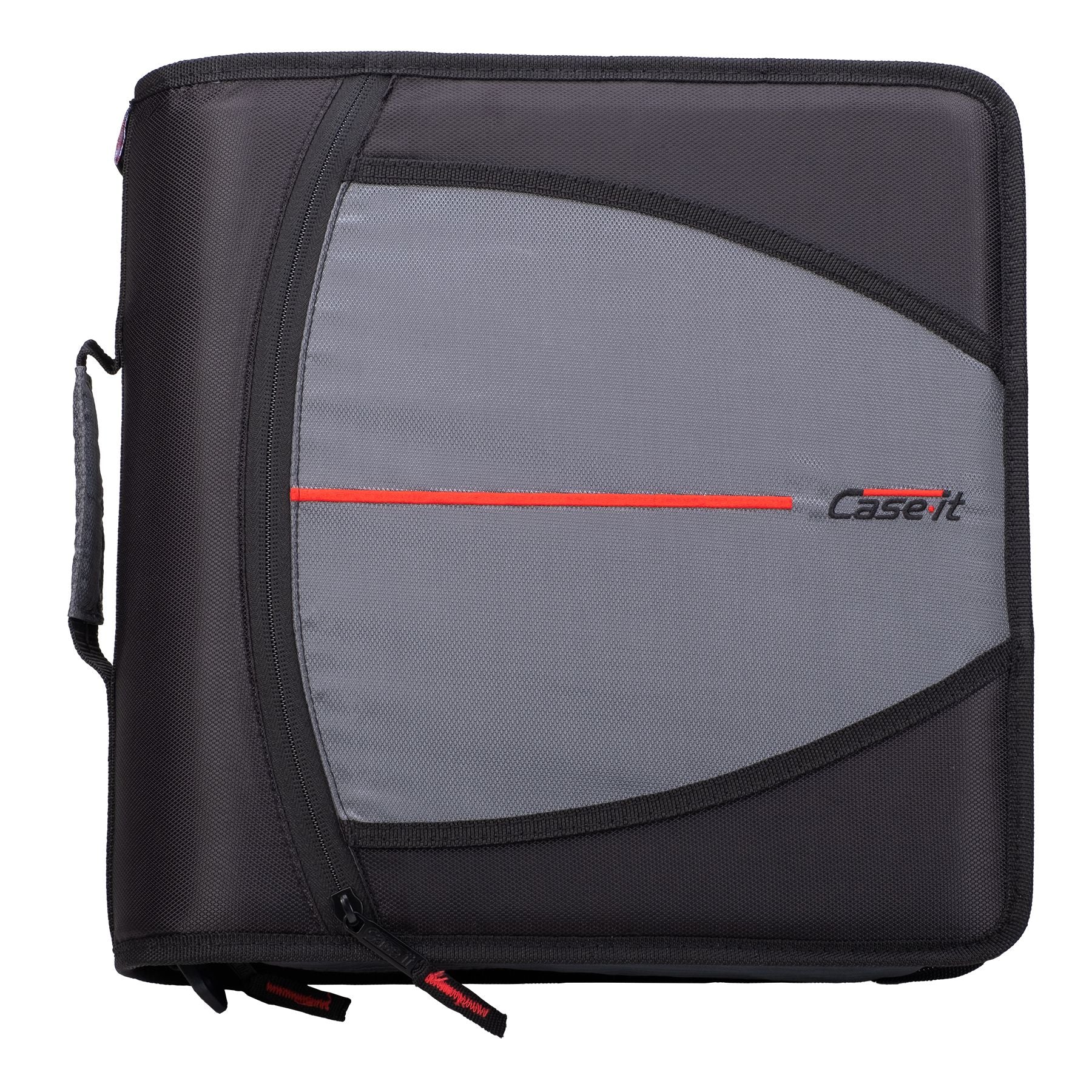 (jet black)The Mighty Zip Tab-3 Inch Zipper Binder w/Removeable Folder - BagNook