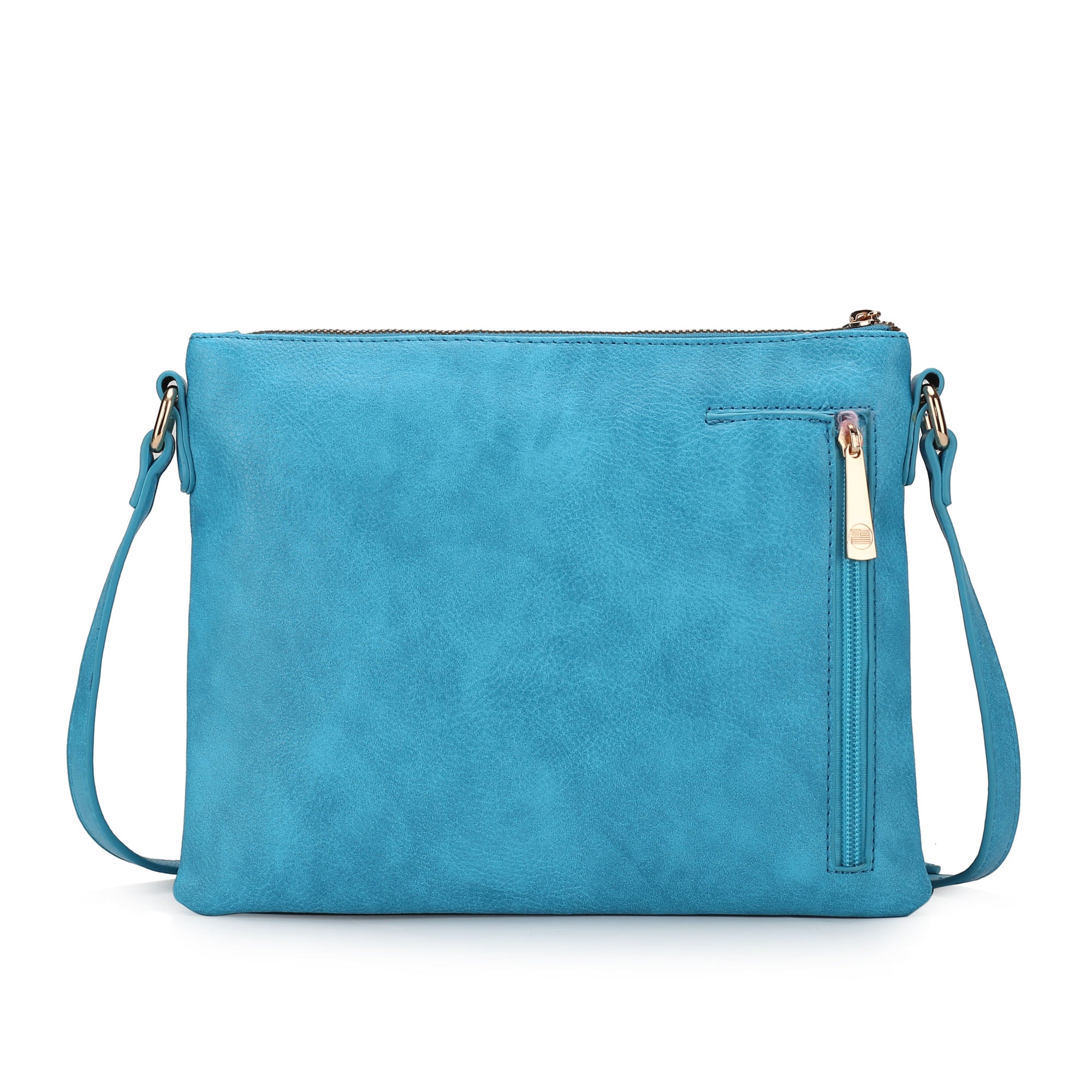 (turquoise)Madeline Vegan Leather Flag Women Crossbody by Mia K - BagNook