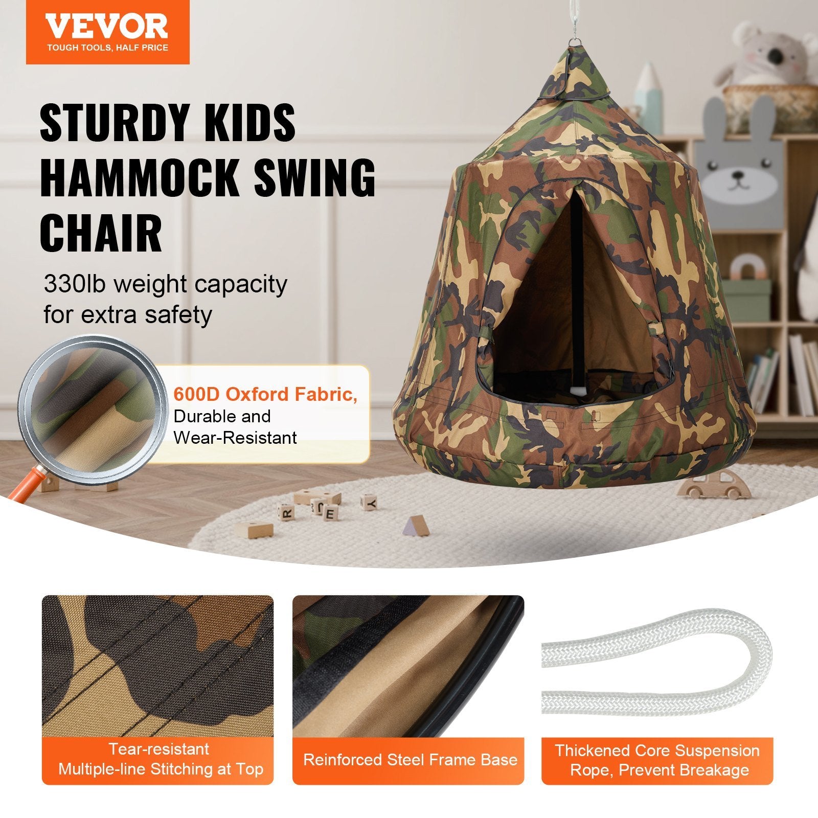 Hanging Tree Tent - Kids Camouflage - BagNook