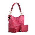 Load image into Gallery viewer, (coral)Wandy Soft Vegan Leather Hobo & Wallet Set by Mia K - BagNook

