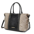 Load image into Gallery viewer, (lt grey)Raven Faux Crocodile-Embossed Duffel by Mia K - BagNook
