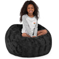 Load image into Gallery viewer, Jaxx Saxx 3 ft Bean Bag Chair - Faux Fur - Black - BagNook

