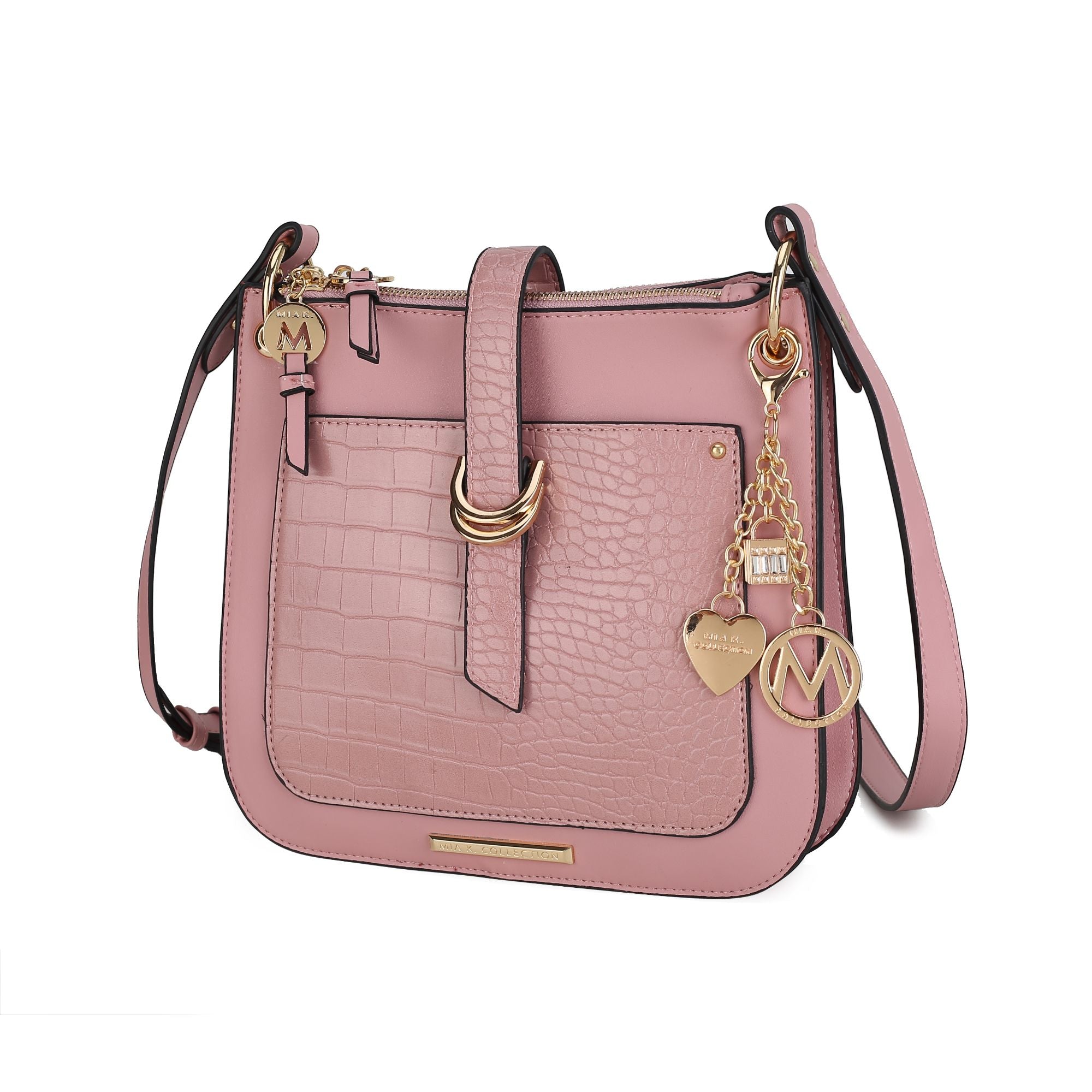 (rose)Kiltienne Crossbody Handbag Vegan Leather by Mia K - BagNook