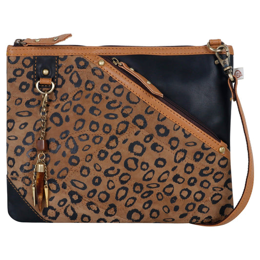 Grayson Wide Cheetah Leather Crossbody - BagNook