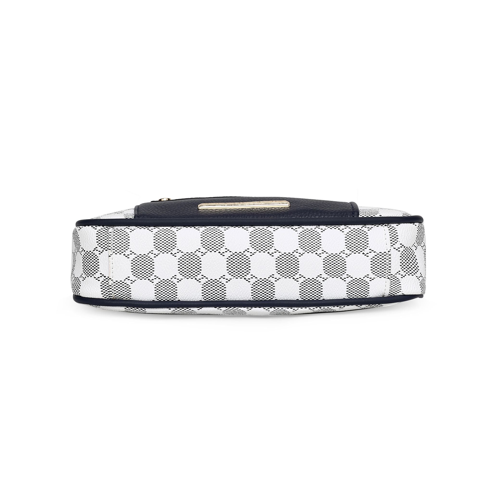 (navy)Essie Circular Print Crossbody Bag by Mia K - BagNook