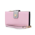 Load image into Gallery viewer, (pink-grey)Solene Vegan Leather Women Wristlet Wallet by Mia K - BagNook
