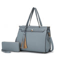 Load image into Gallery viewer, (denim)Shelby Satchel Handbag with Wallet by Mia k - BagNook

