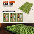 Load image into Gallery viewer, (2-green) Green inflatable camping mattress with a foot pump on a white background - bagNook
