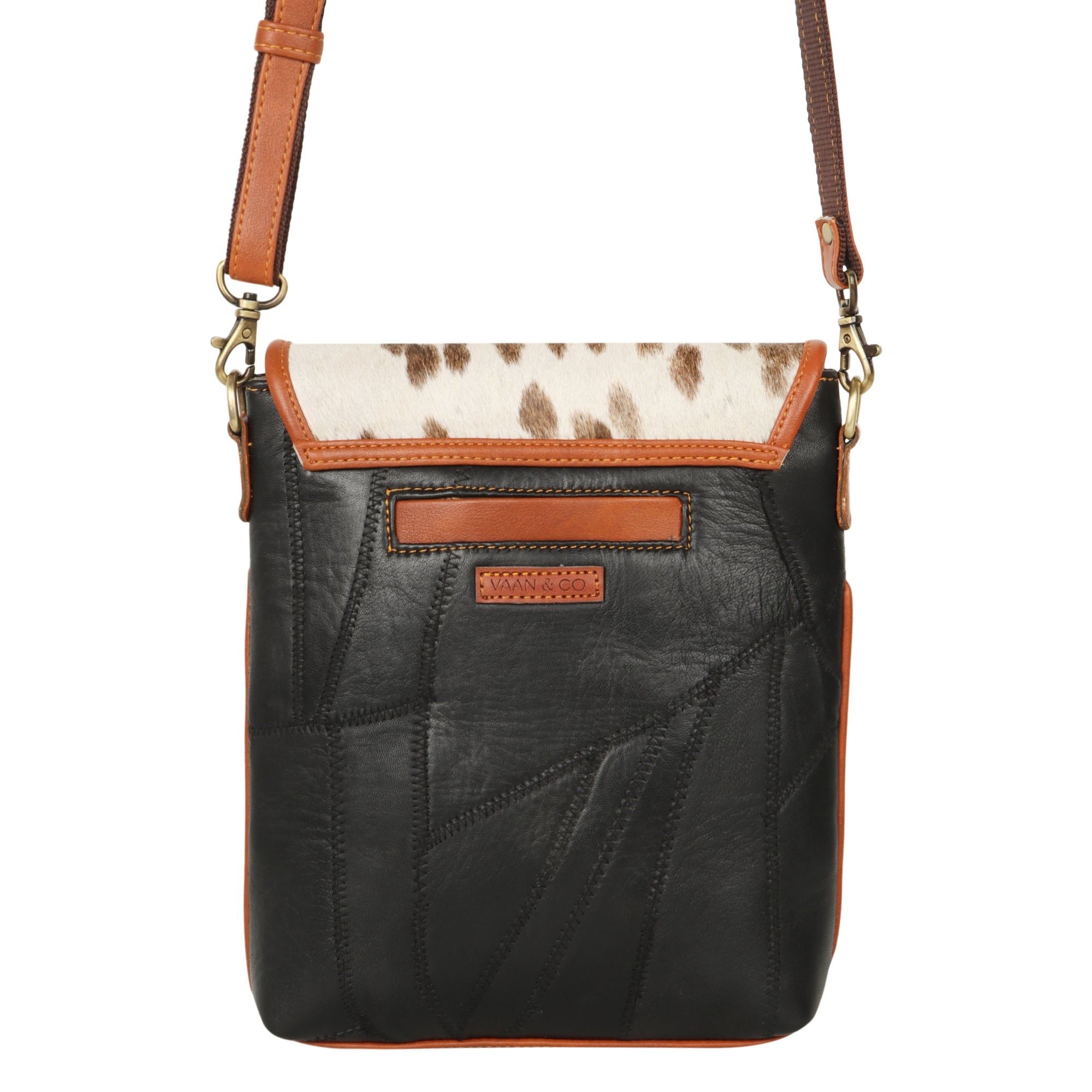 Cavalier Crossbody w/ Top Closure - Hairon - Upcycled Leather - BagNook
