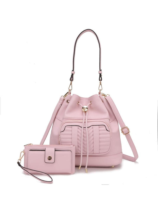 (pink)Ryder Shoulder Bag with Wallet by Mia k - BagNook
