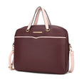 Load image into Gallery viewer, (wine)Rose Vegan Leather Laptop Briefcase by Mia K - BagNook
