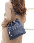 Load image into Gallery viewer, (navy)Larissa Women's Bucket Bag with Wallet by Mia k - BagNook
