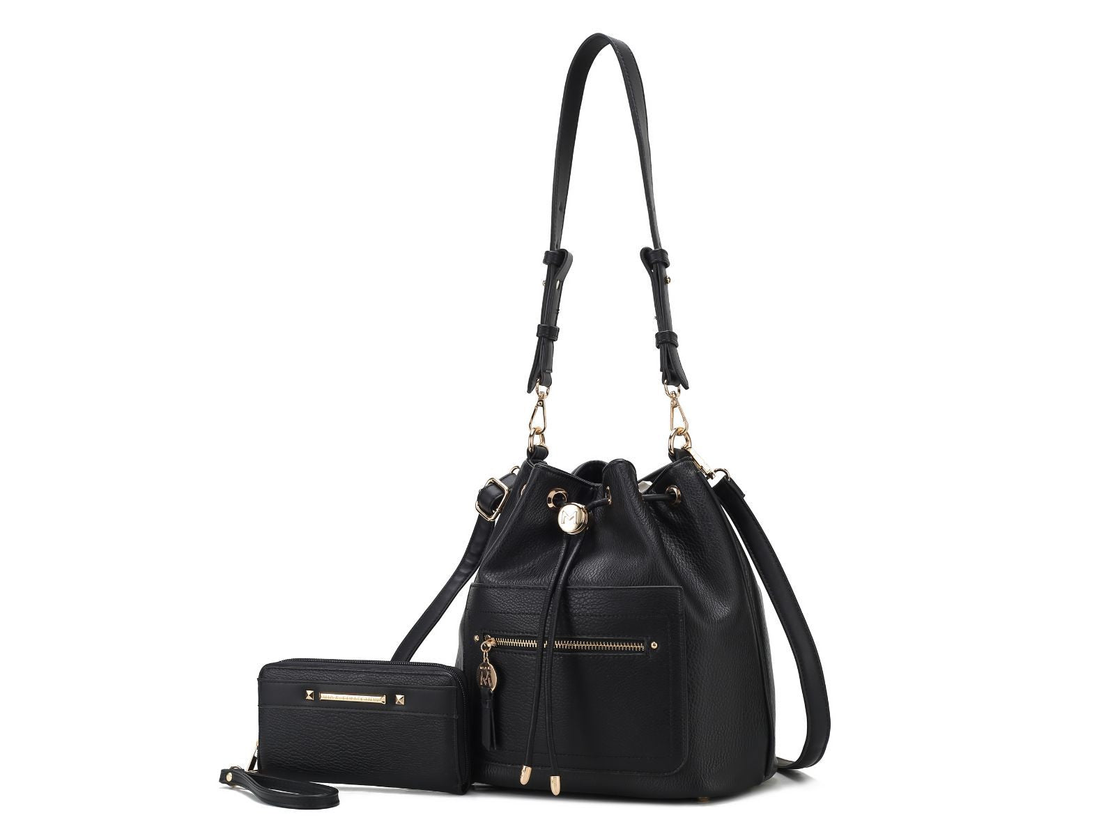 (black)Larissa Women's Bucket Bag with Wallet by Mia k - BagNook