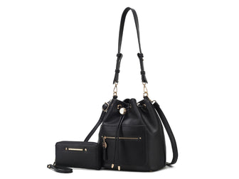 (black)Larissa Women's Bucket Bag with Wallet by Mia k - BagNook