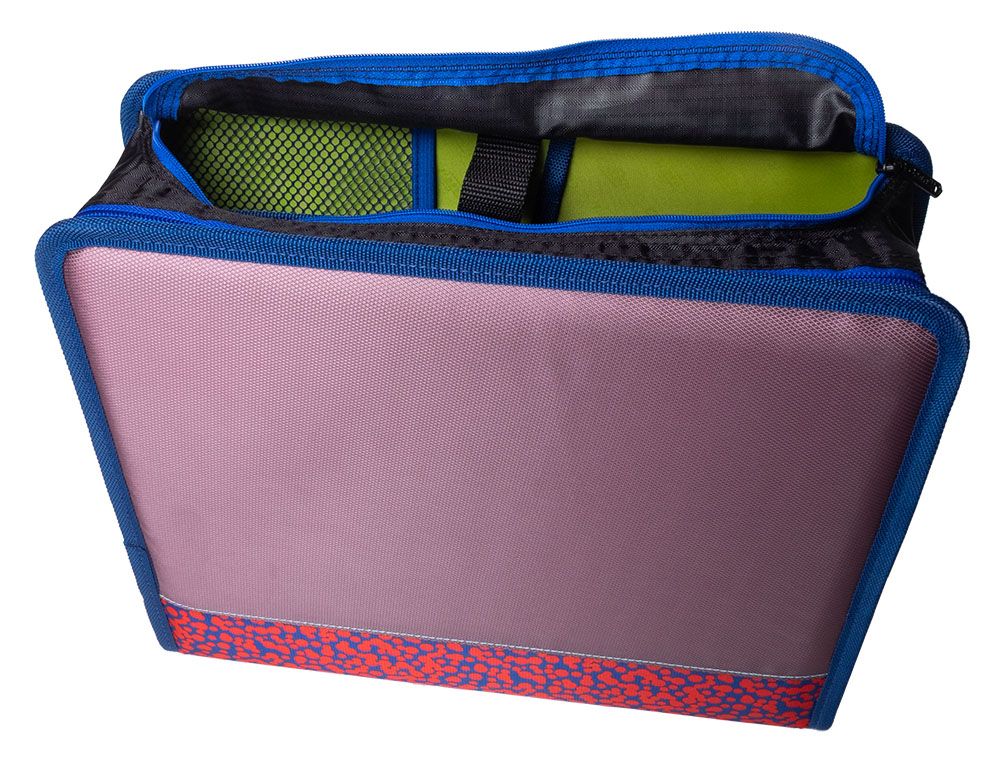(red)The Dual Monster - 2-1.5in D Ring Zipper Binders w/Pencil Case - BagNook