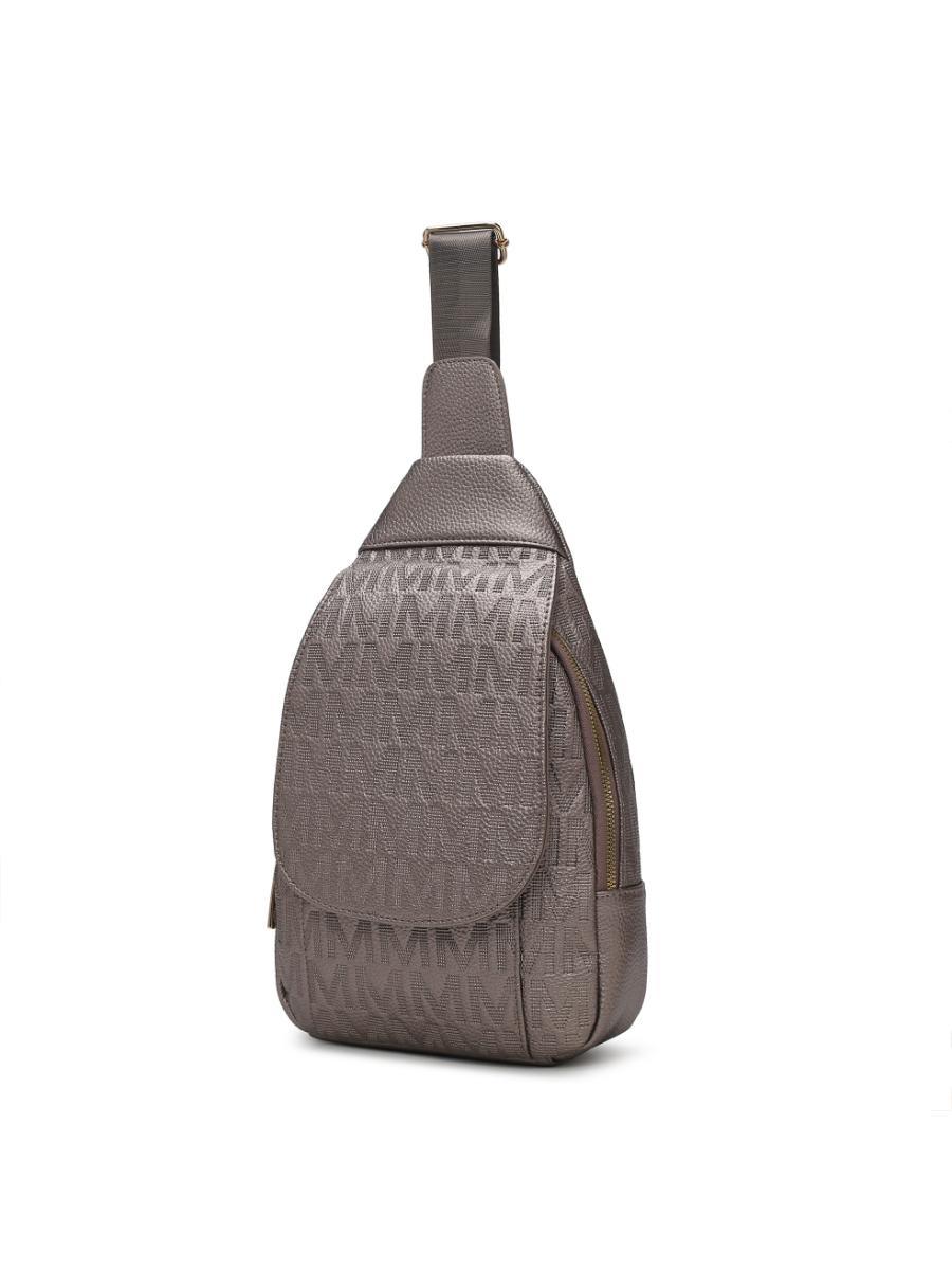 (pewter)Cleisy M Embossed Women Sling Bag by MKF - BagNook