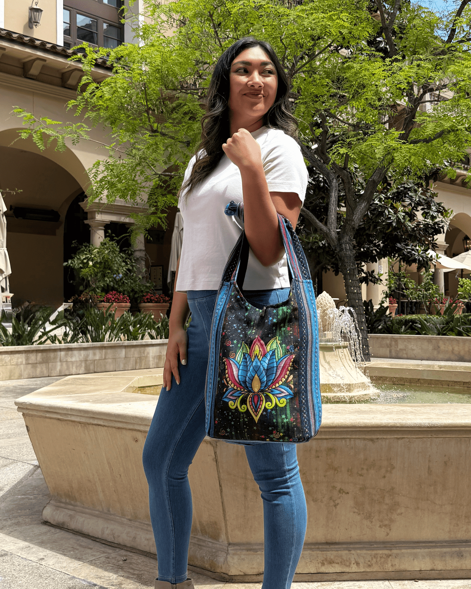 Kathmandu Collection | Lotus Handmade Crossbody/Hobo Bag - BagNook