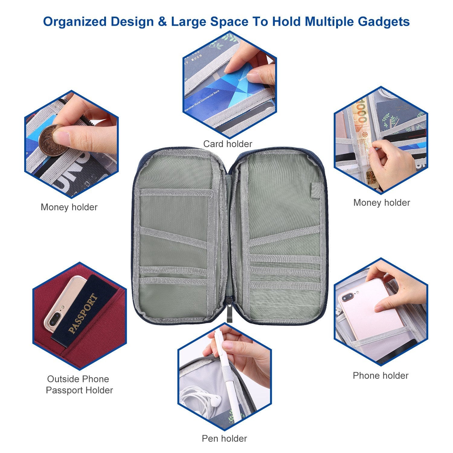 Travel Passport Wallet 12Cells - BagNook