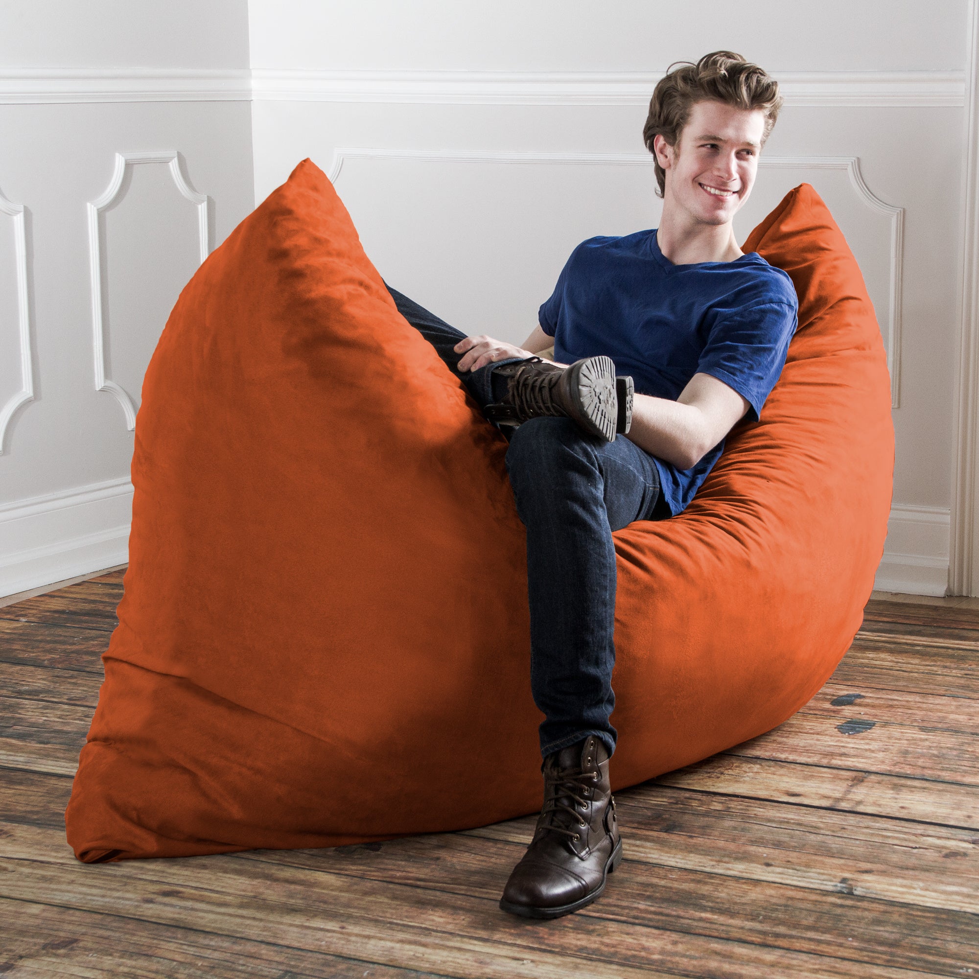 Jaxx 5.5 ft Pillow Saxx Bean Bag Pillow, Mandarin - BagNook