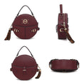 Load image into Gallery viewer, (wine)Gayle Crossbody Round Handbag Purse by Mia k. - BagNook
