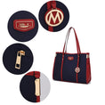 Load image into Gallery viewer, (navy-wine)Kindred Oversize Tote Vegan Leather by Mia k - BagNook
