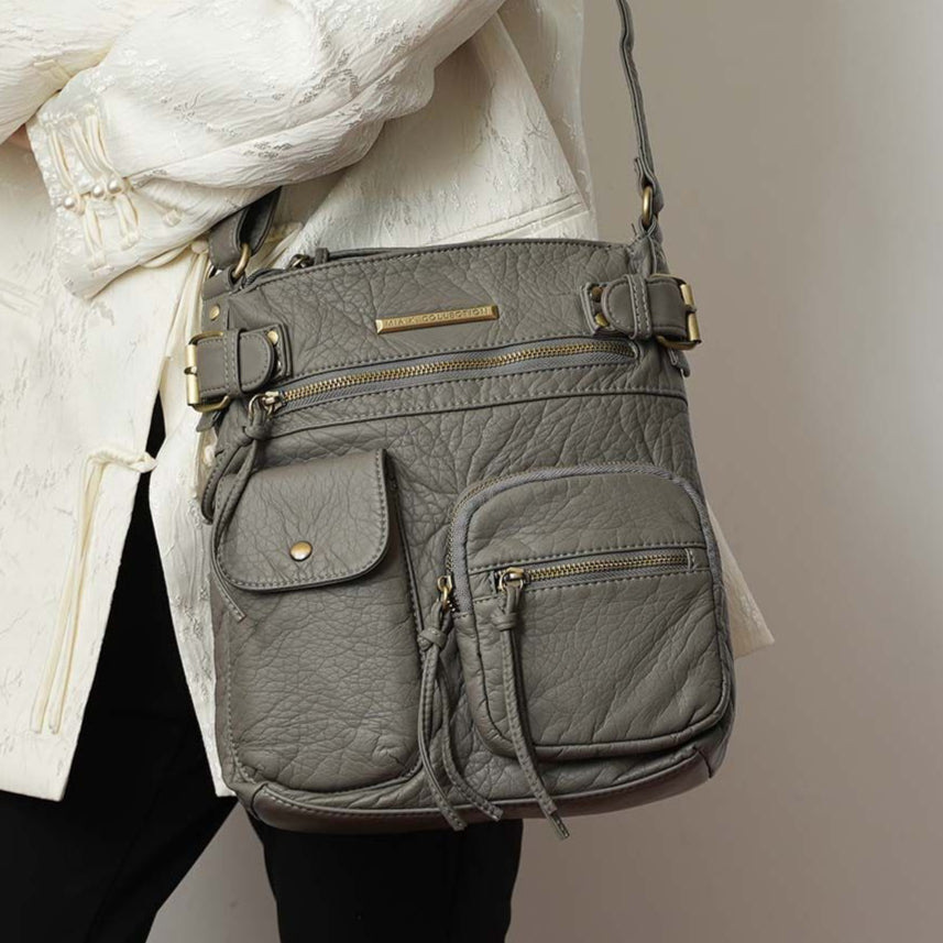 (grey)Vintage Stiella Shoulder Handbag by Mia K - BagNook