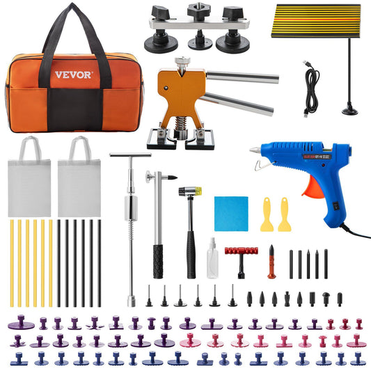 VEVOR Dent Removal Tool, 89pc - Paintless Dent Repair Tools, w/LED Reflector Board - BagNook