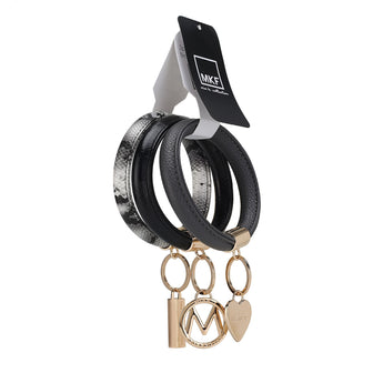 (charcoal-black-black)Jasmine Bangle Wristlet Keychain set by Mia K - BagNook