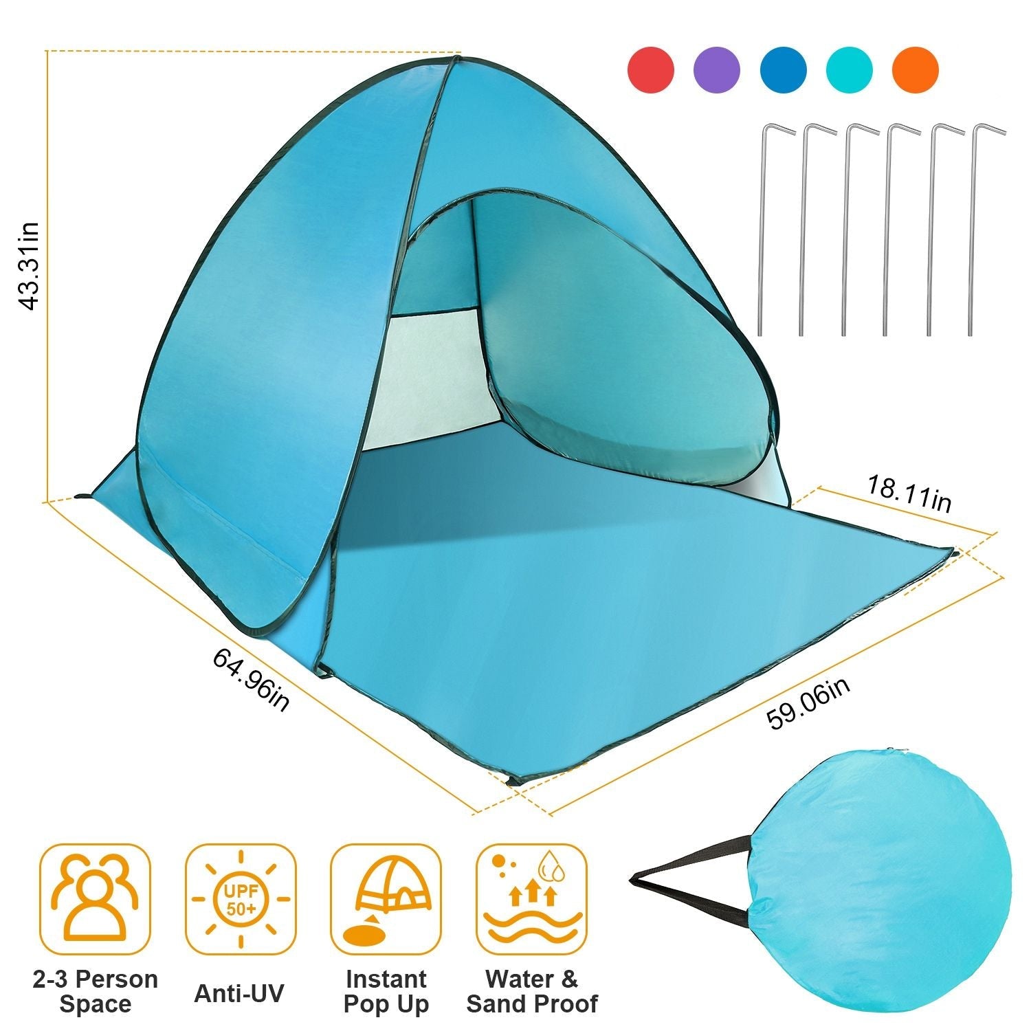 (green)PopUp Sunshade w/Bag - BagNook