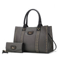 Load image into Gallery viewer, (charcoal)Davina Tote Set w/wallet her Crossover Womens Purse by Mia K - BagNook
