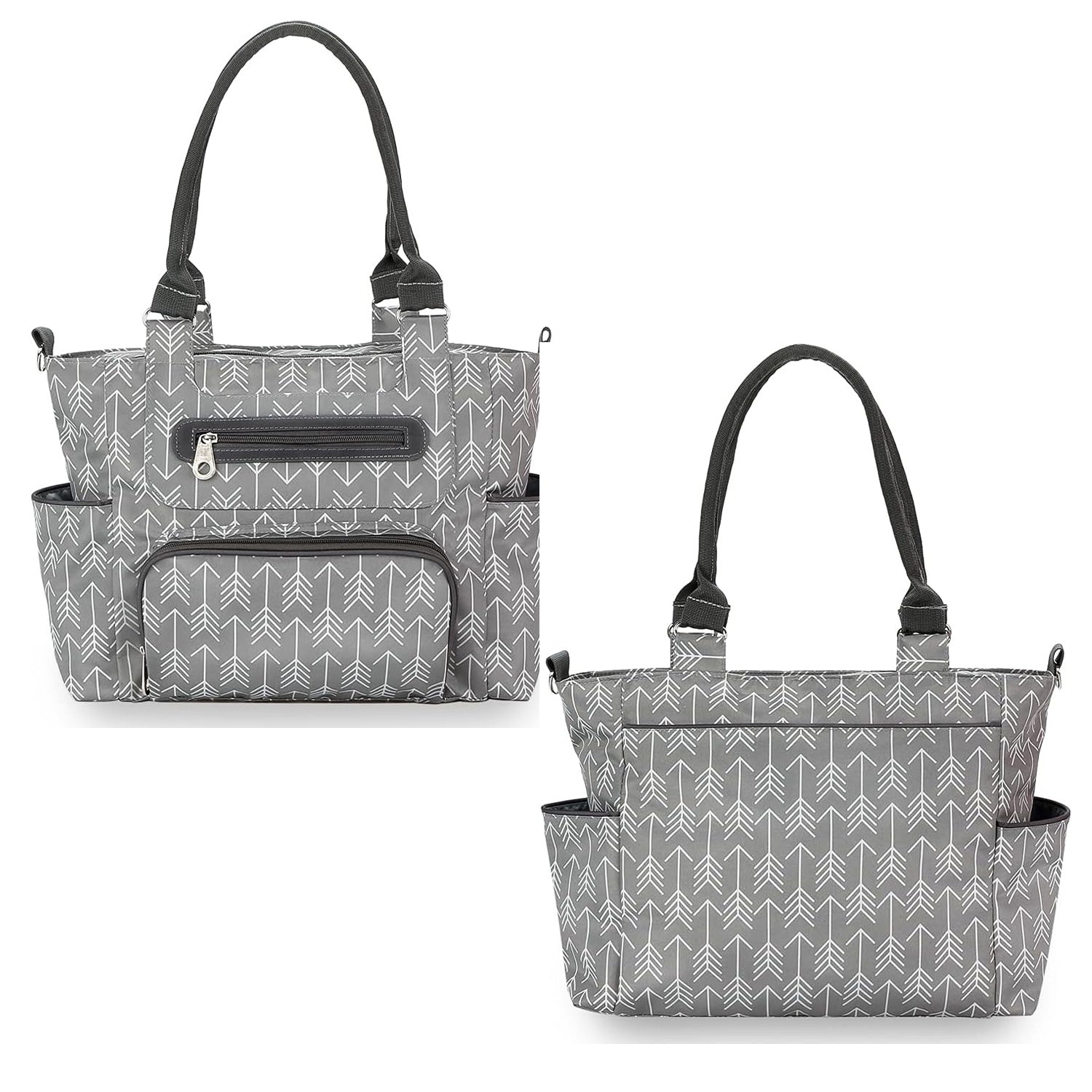 (dark grey)8pc Diaper Bag Set - BagNook