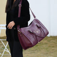 Load image into Gallery viewer, (burgundy)Patricia Duffel Handbag Women by Mia K - BagNook

