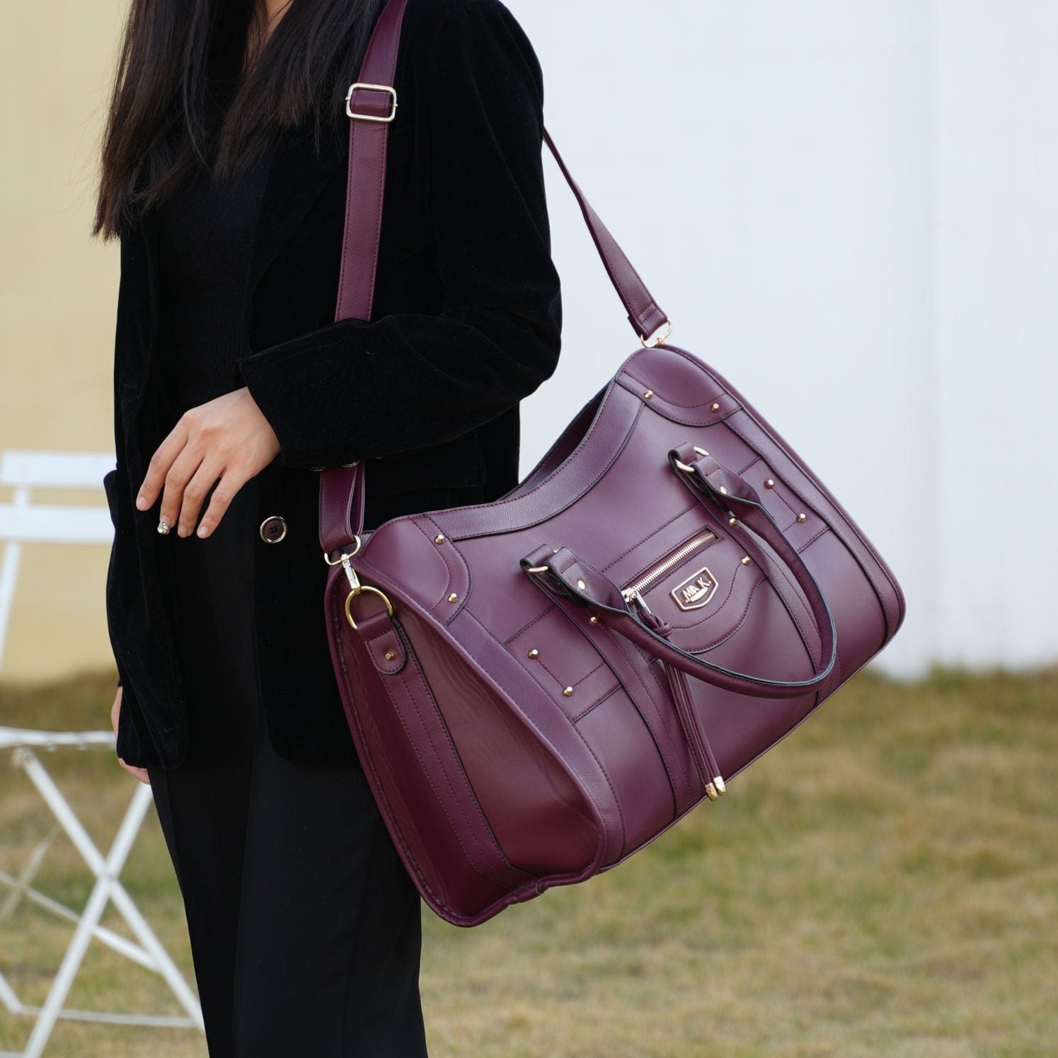 (burgundy)Patricia Duffel Handbag Women by Mia K - BagNook