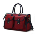 Load image into Gallery viewer, (wine)Genevieve Duffel Color Block by Mia k - BagNook
