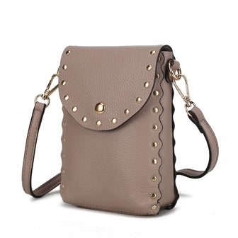 (taupe)Filomena Vegan Leather Crossbody by Mia K - BagNook