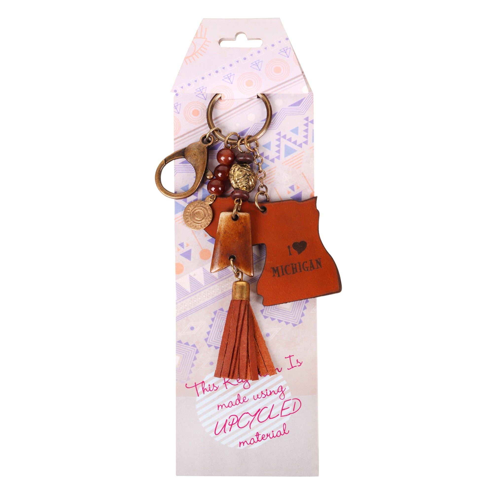 MICHIGAN Keychain - Upcycled Materials - BagNook