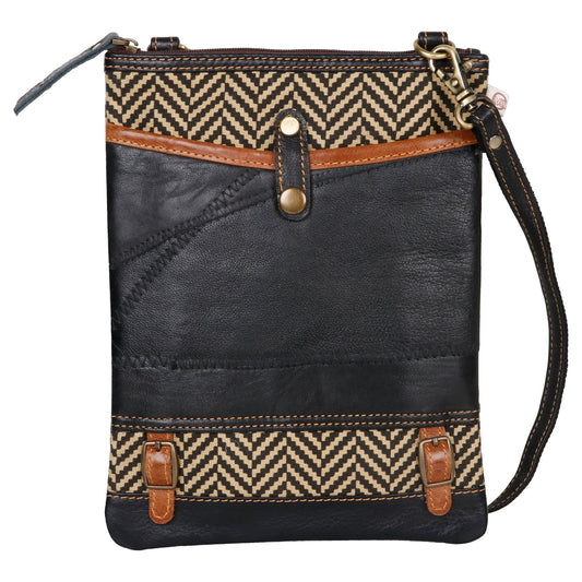 Patterson Herringbone crossbody - Upcycled Leather - BagNook