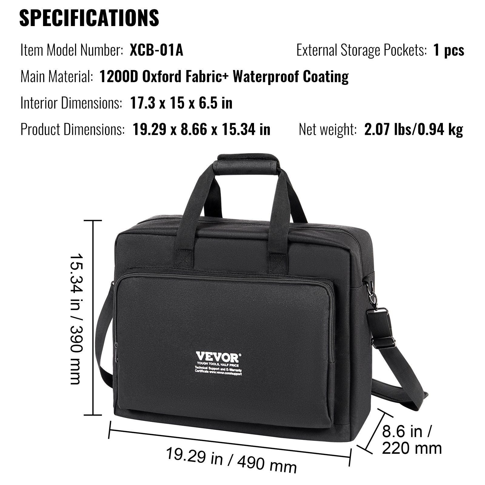 Padded DJ Mixer Controller Bag, w/Shoulder Strap (19.29x8.66x15.34) - BagNook