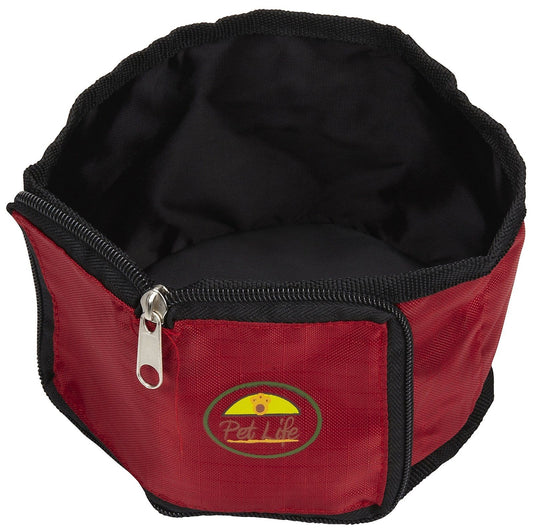 Pet Life® | Wallet Travel Pet Bowl - Red - BagNook