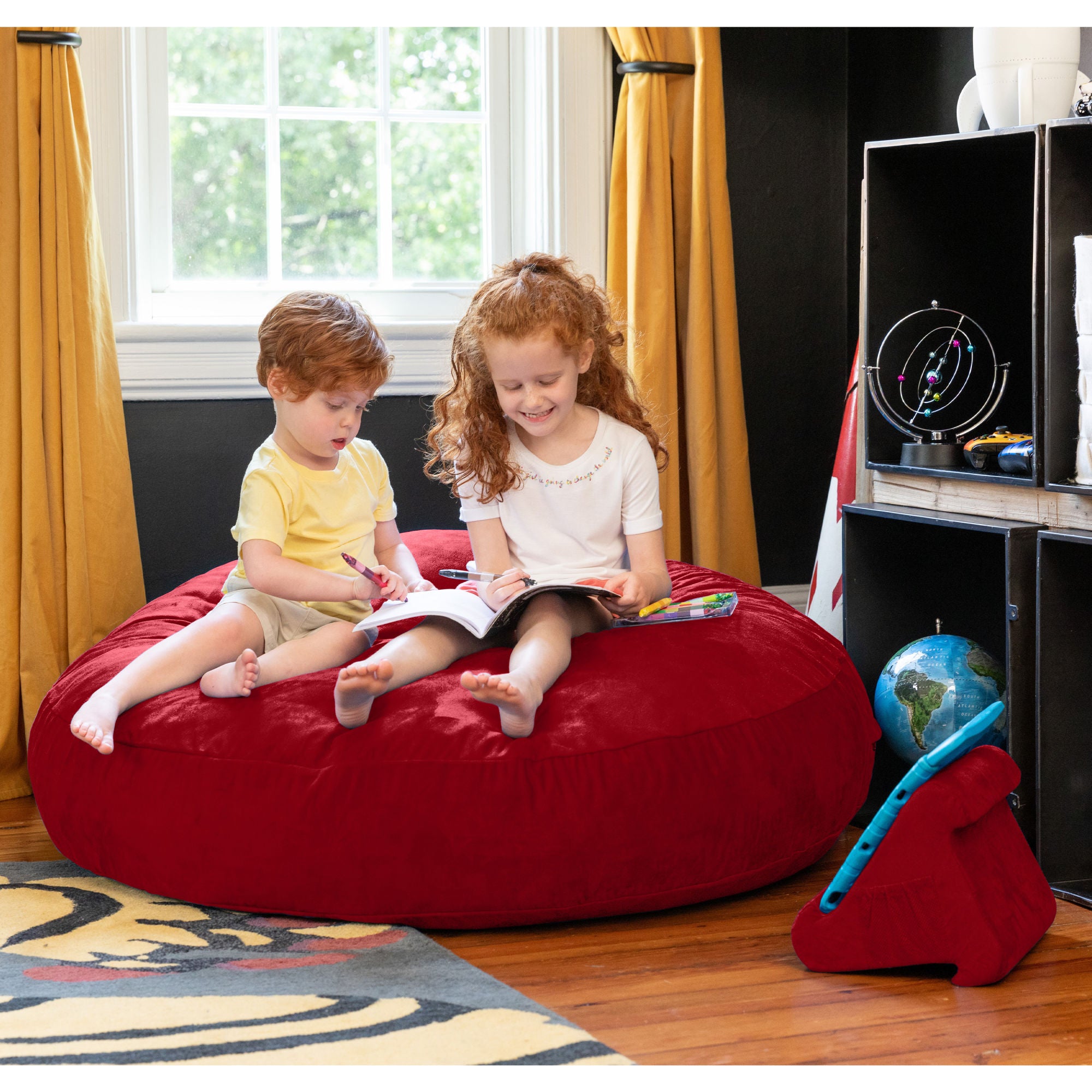 Jaxx 4 ft Cocoon Kids Bean Bag, Cherry - BagNook