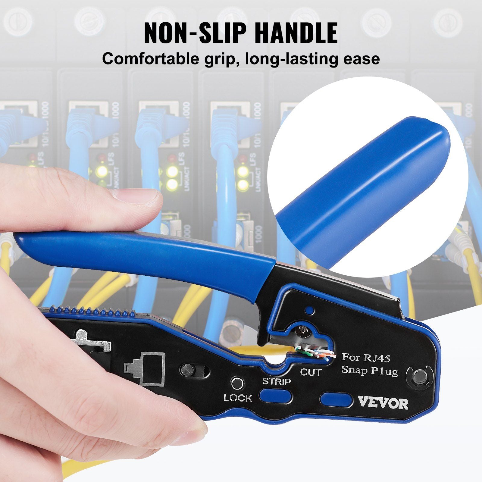 VEVOR Ethernet Crimping Tool Kit, 8-Position Cat5e / Cat6 / Cat6a - BagNook