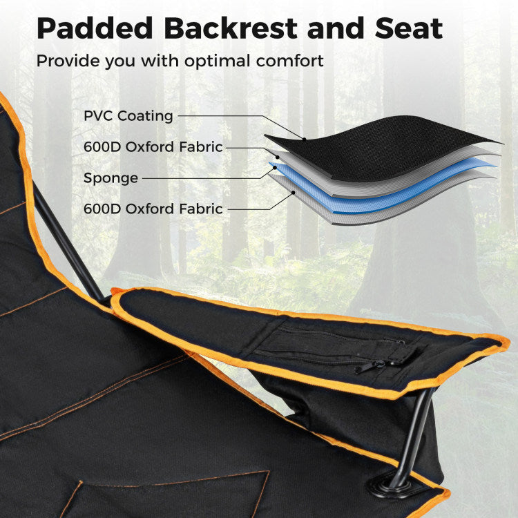 Folding Camping Chair with Footrest - BagNook