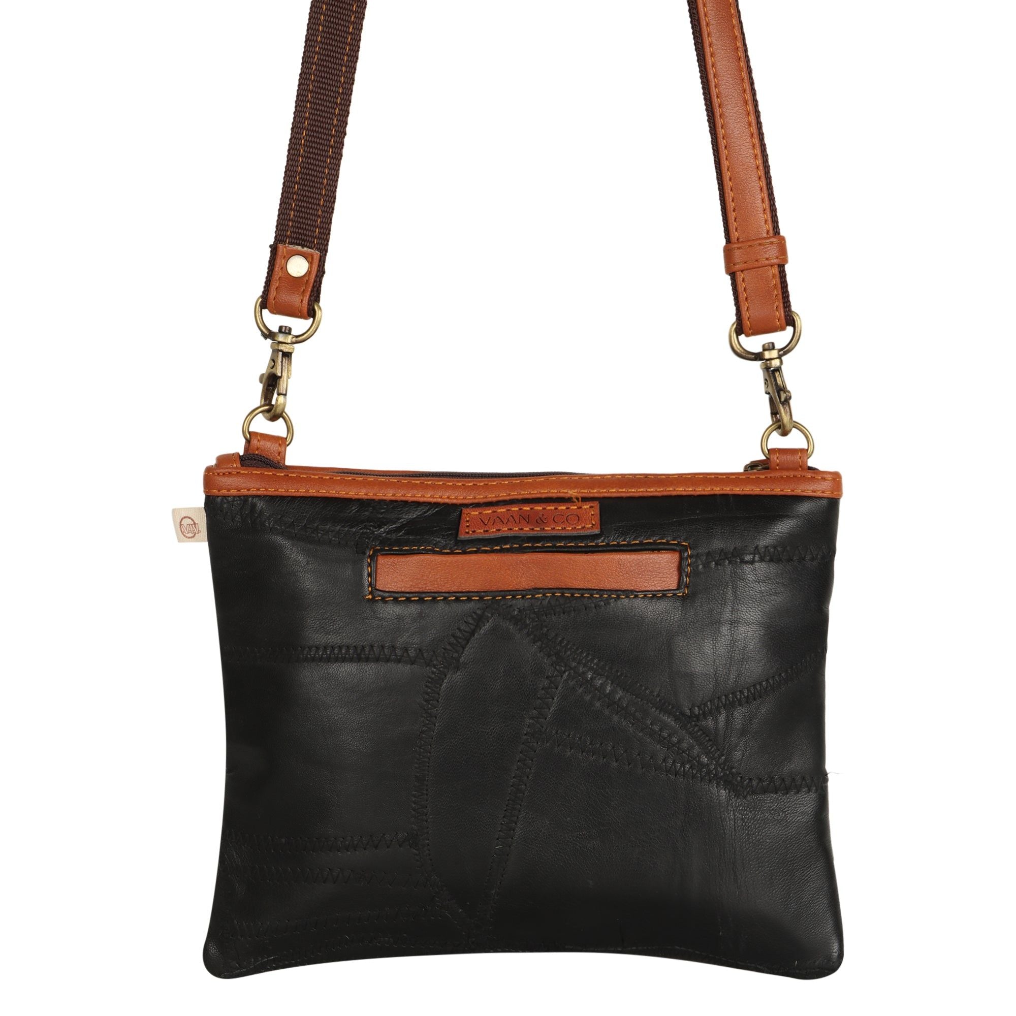 Grayson Wide Crossbody Bag w/ Pocket - White Hairon - Upcycled - BagNook