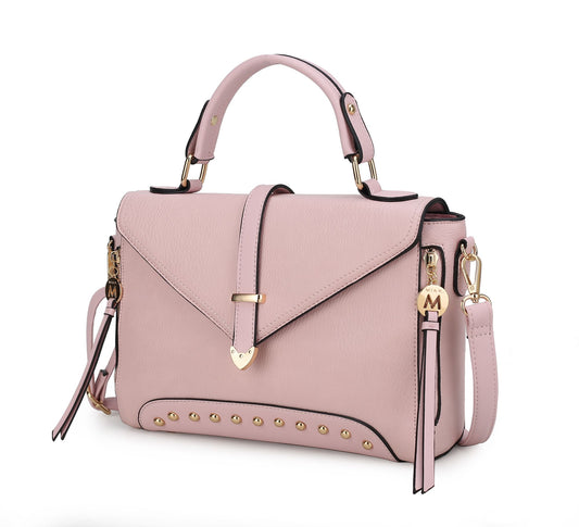 (blush)Angela Women's Vegan Leather Satchel Bag By Mia K - BagNook