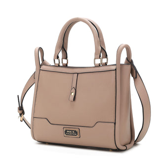 (taupe)Melody V-Leather Tote by Mia K - BagNook