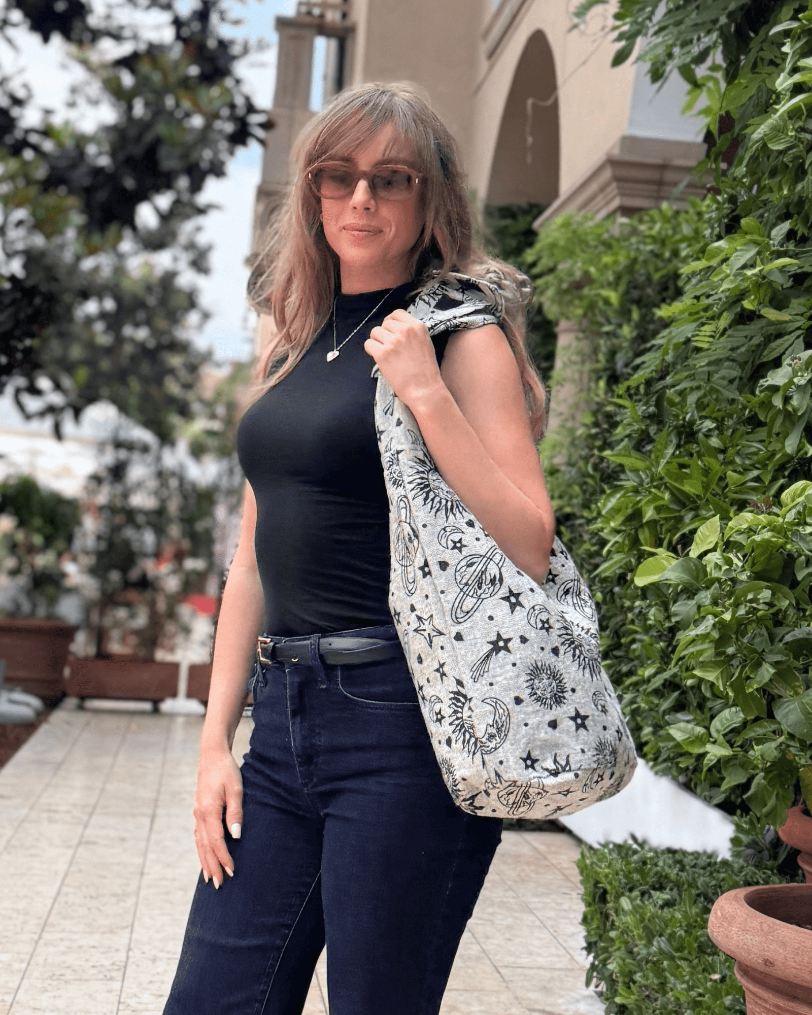 Kathmandu Collection | Celestial Print Crossbody/Hobo Bag - BagNook